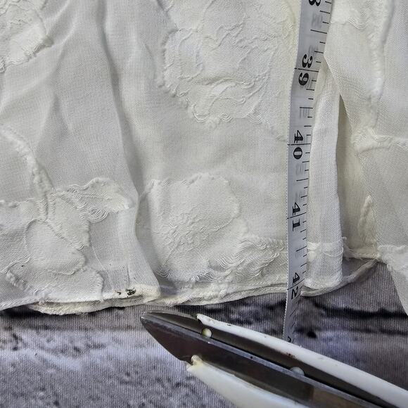 Joie Adella Floral Embroidered Dress In Porcelain White Empire Waist Size 4 - Picture 14 of 14